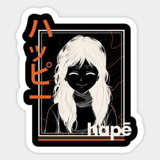 Modern anime style design Sticker